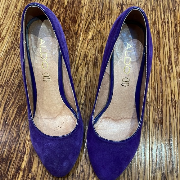 ALDO purple suede leather 4” pump heels size 5 - Picture 4 of 10